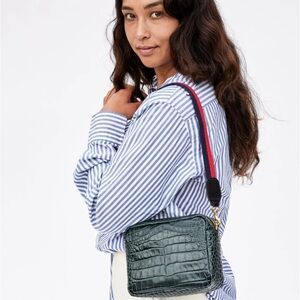 Clare V Loden Croc Midi Sac - in very good condition.